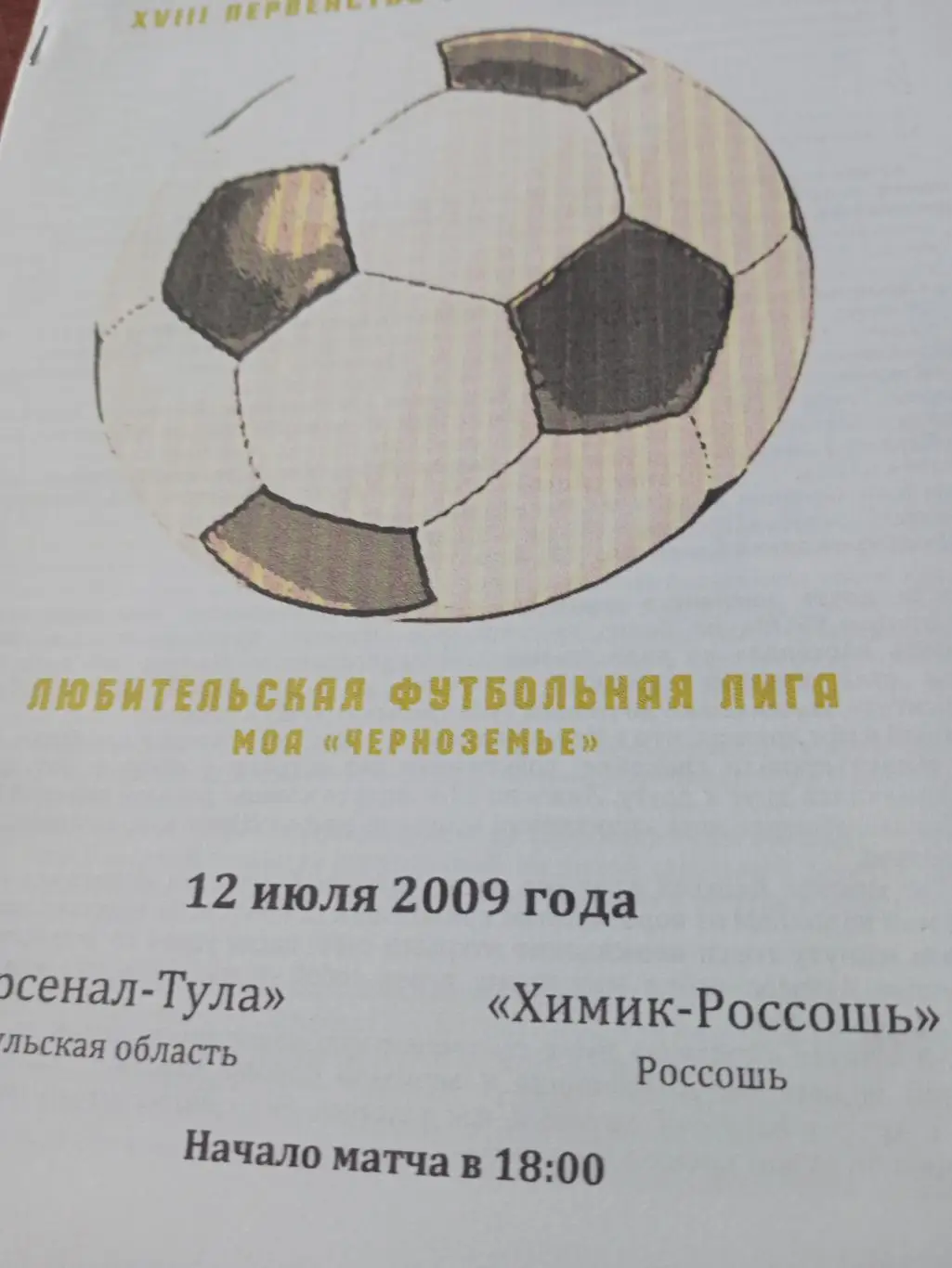 Арсенал-Тула - Химик-Россошь. 12 июля 2009 год