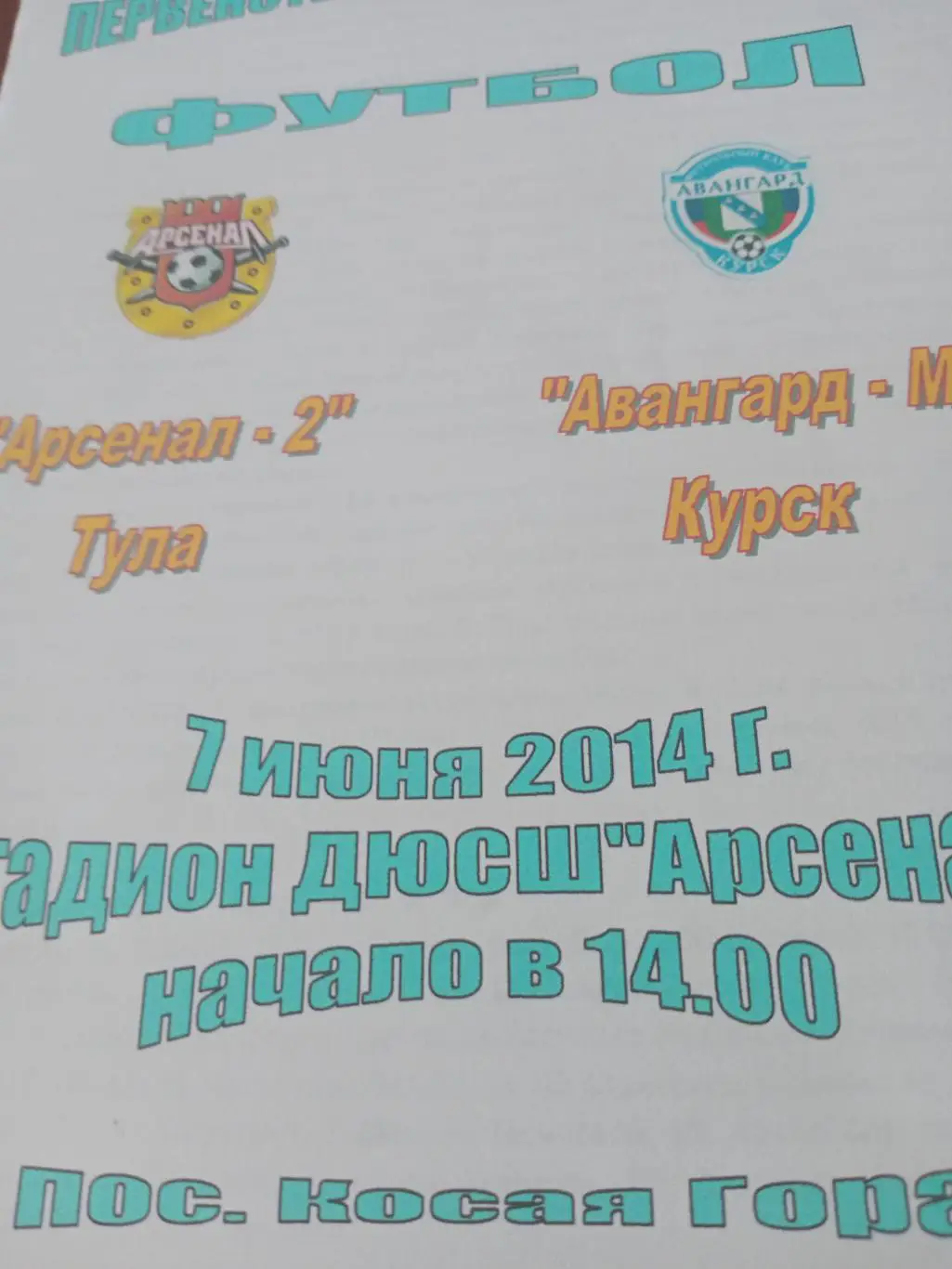Арсенал-2 Тула - Авангард-М Курск. 7 июня 2014 год