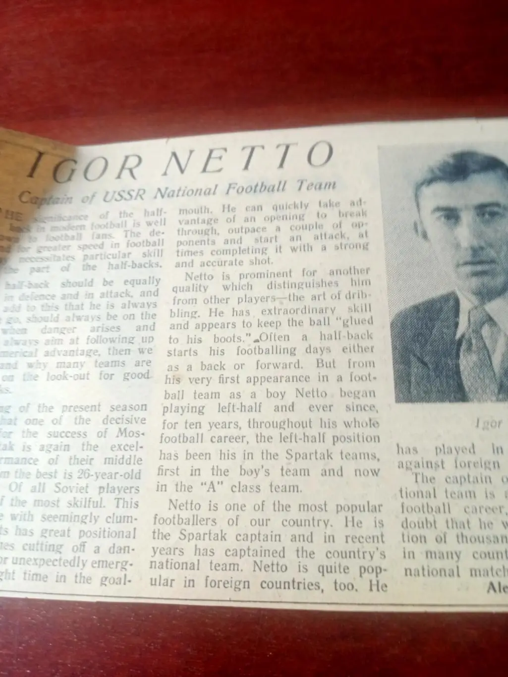 Футбол 50-х. Зарубежная пресса об Игоре Нетто