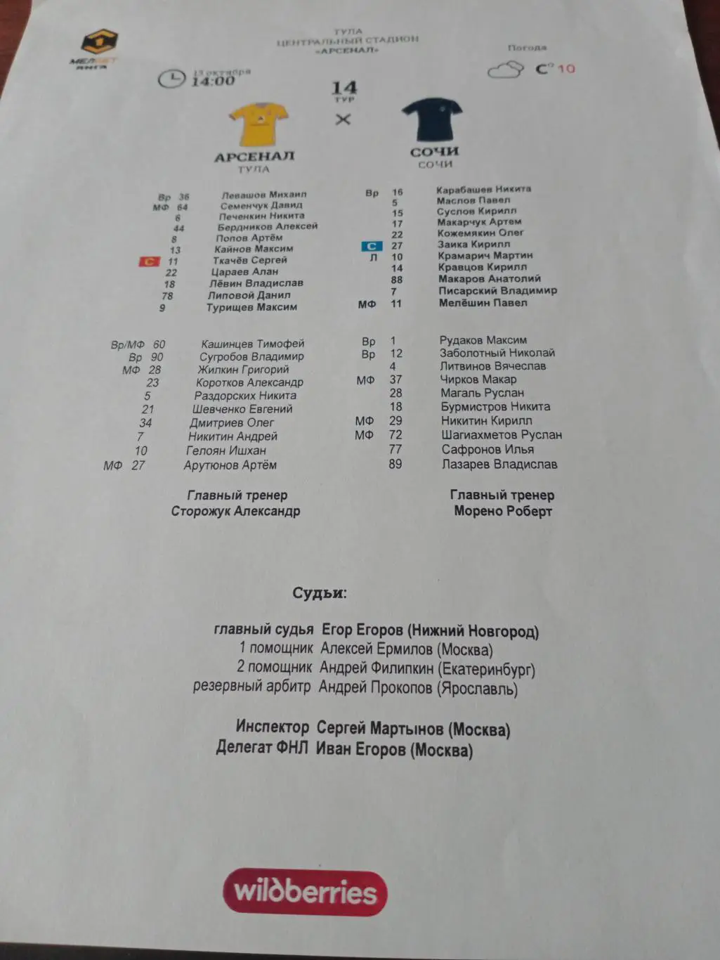 Арсенал Тула - ФК Сочи