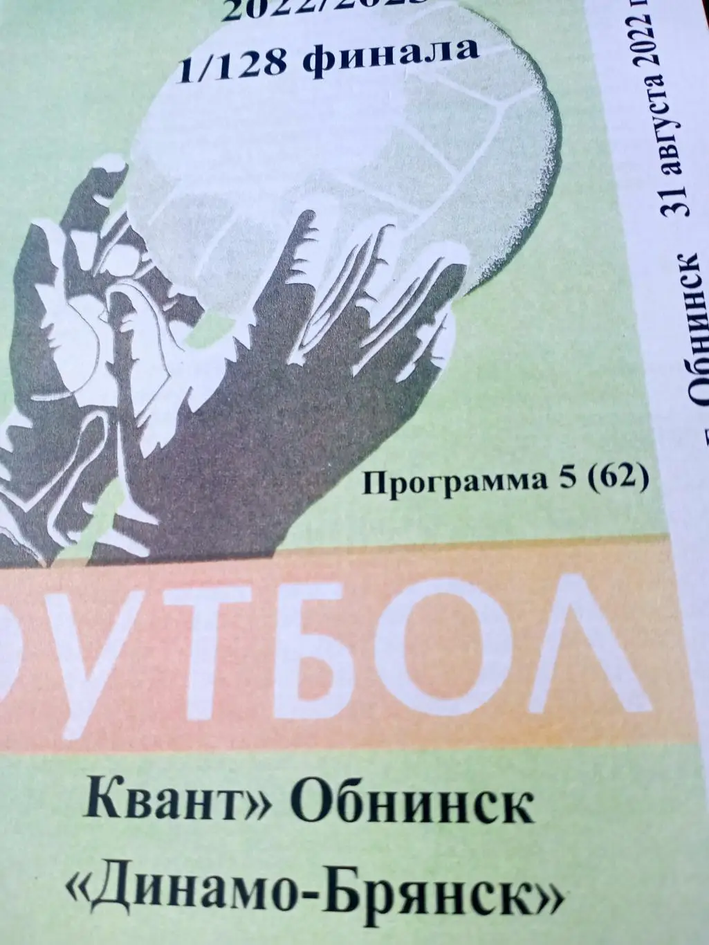 Кубок России. Квант Обнинск - Динамо Брянск.31 августа 2022 год