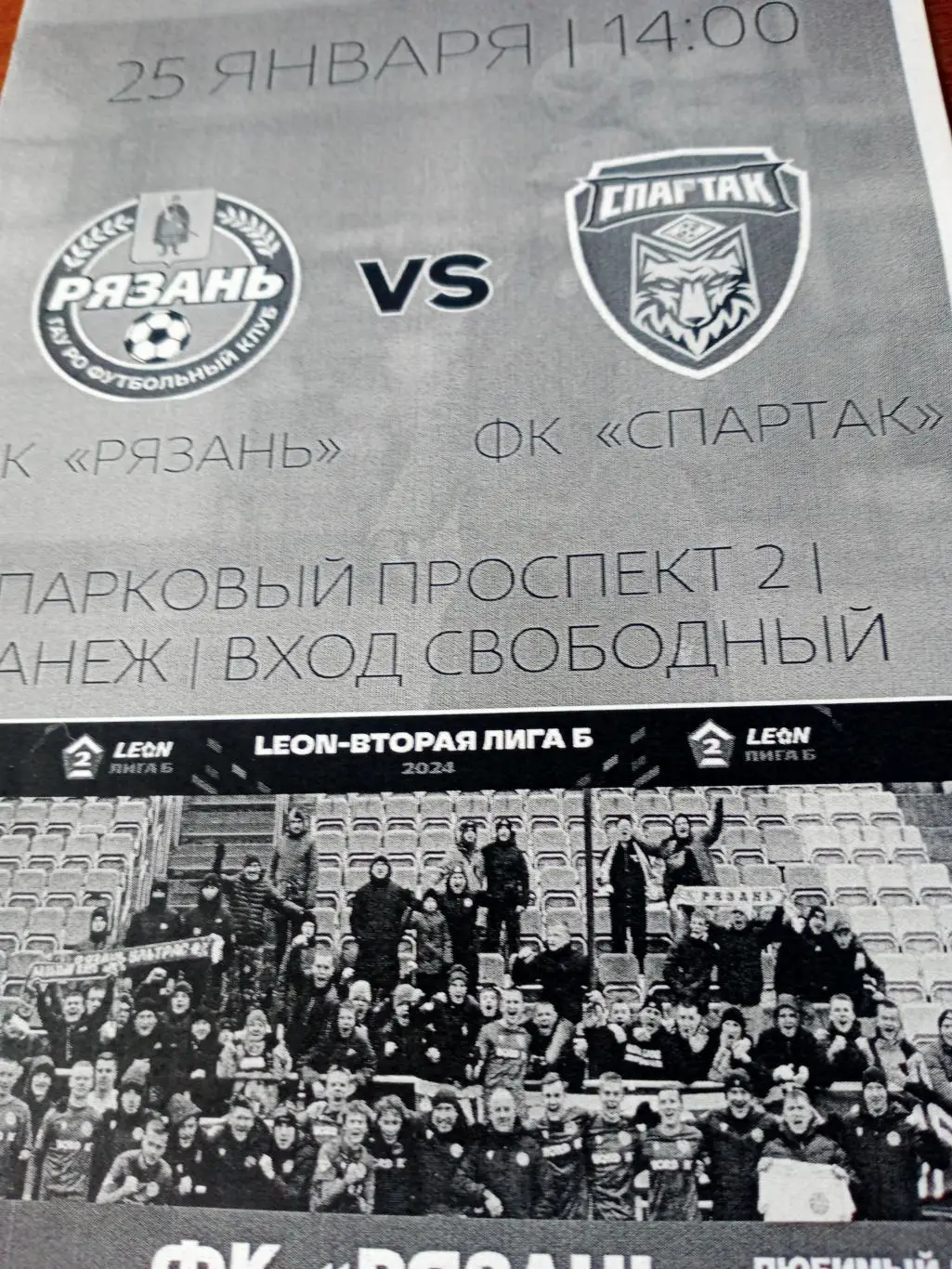 ФК Рязань - Спартак Тамбов, 25 января 2025 год, 2 вид