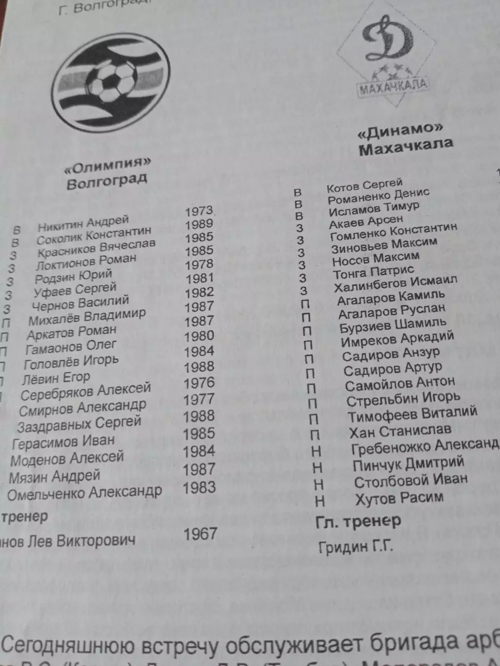 Кубок России. Олимпи Волгоград - Динамо Махачкала. 21 июня 2006 год