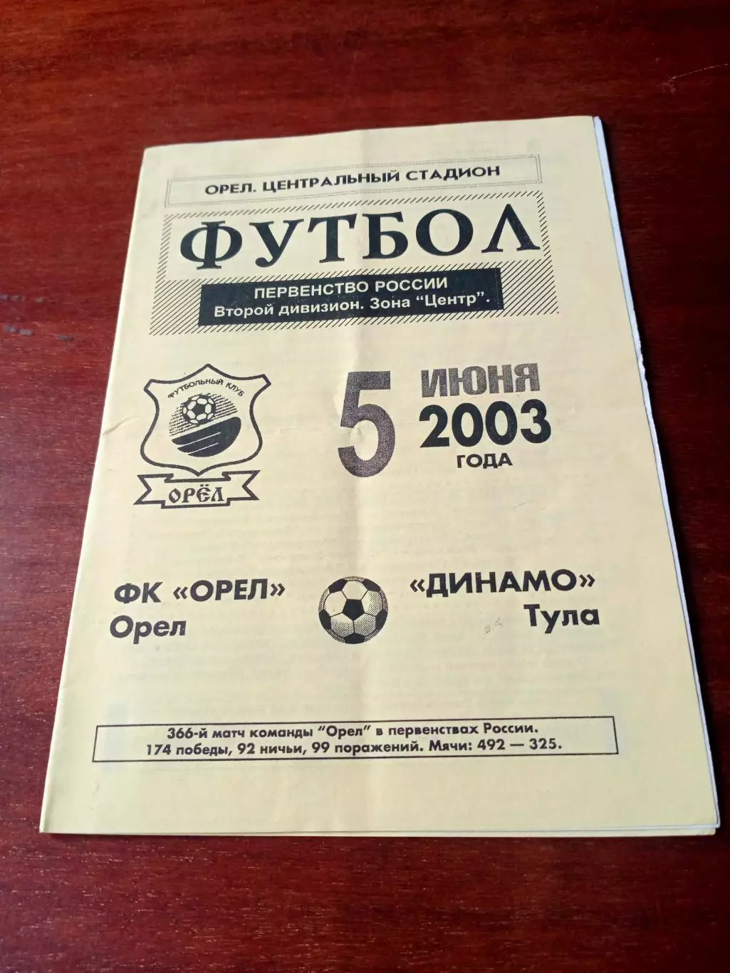 ФК Орёл - Динамо Тула. 5 июня 2003 год