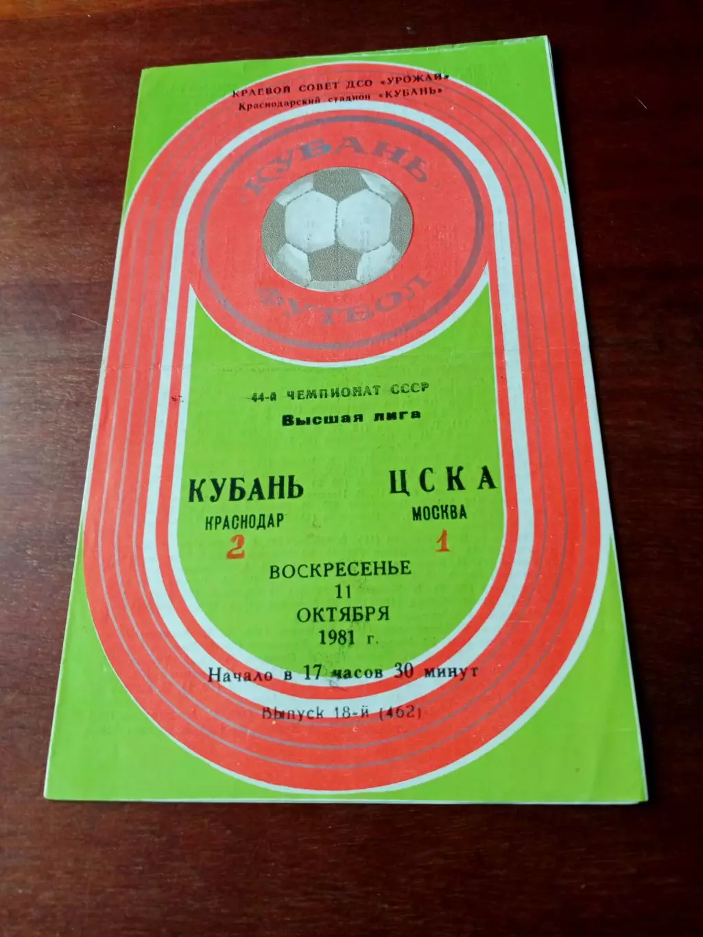 Кубань Краснодар - ЦСКА. 11 октября 1981 год