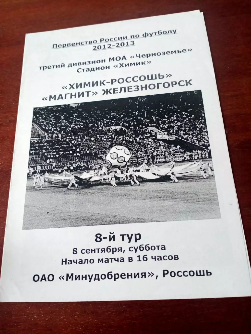 Химик Россошь - Магнит Железногорск. 8 сентября 2012 год