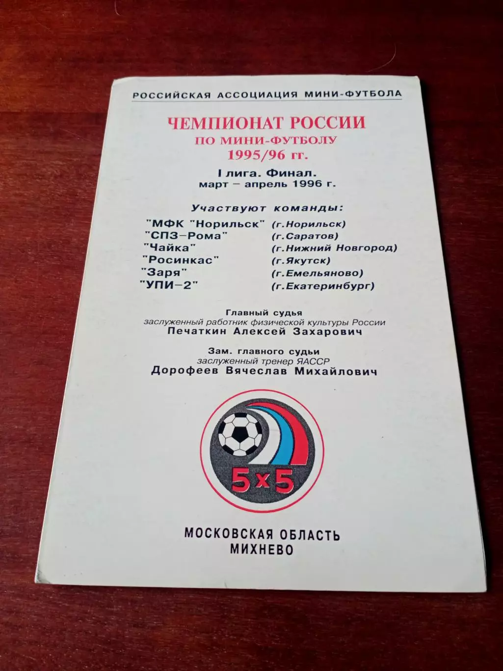 Финал. 1995 год. Московская обл - см.состав