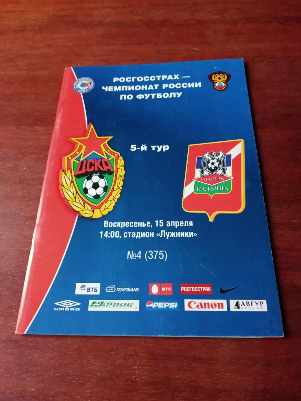 ЦСКА - Спартак Нальчик. 15 апреля 2007 год