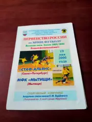 Финал. СТАФ-Альянс СПб - МФК Мытищи. 19 мая 2006 год