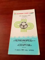 Черноморец Одесса - Спартак Москва. 8 апреля 1983 год