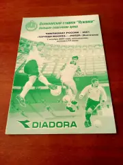 Торпедо Москва - Ротор Волгоград. 1 октября 2001 год
