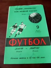 Кубок РСФСР. Заря Калуга - Спартак Рязань. 9 мая 1983 год
