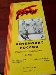 ФК Волгодонск - Турбостроитель Калуга. 6 апреля 1996 год.