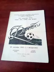 Арсенал Тула - Заря Калуга. 30 сентября 1984 год