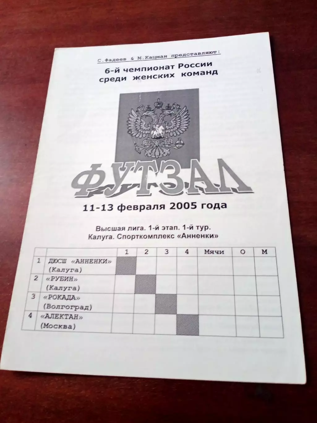 Высшая лига. Тур - Калуга, 2005 год - АКЦИЯ