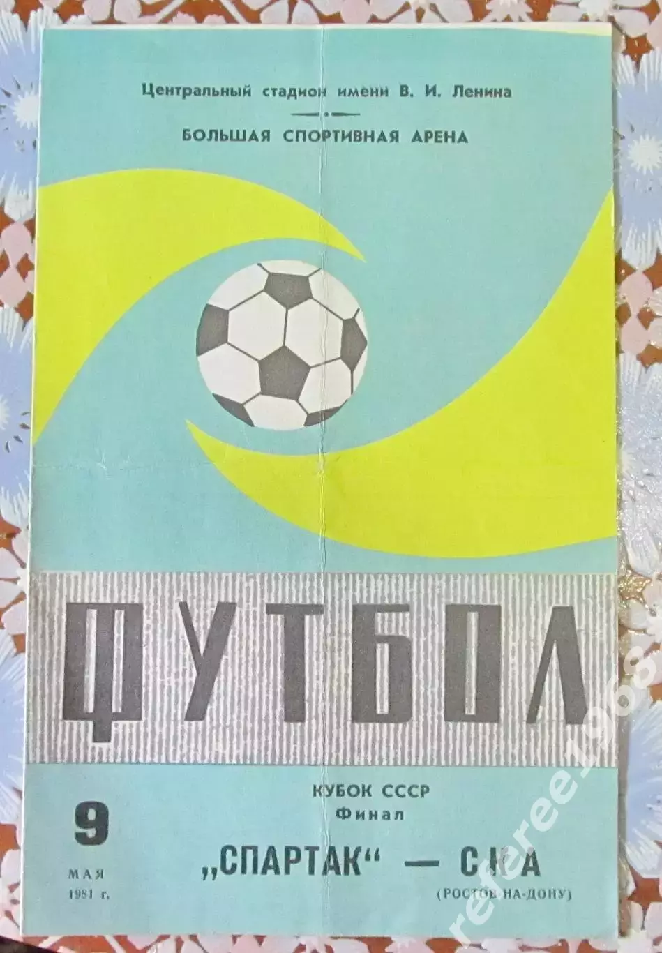 Спартак Москва-СКА Ростов, финал Кубка СССР 1981 год