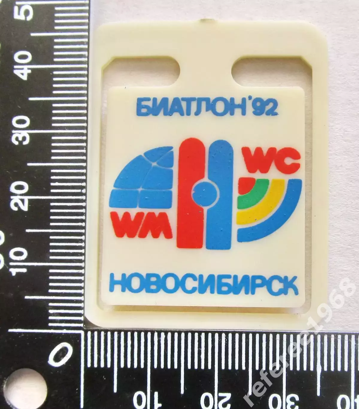 Значек-клипса биатлон. Чемпионат мира, Новосибирск 1992 2