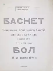 Чемпионат СССР среди женщин. Ленинград 1974