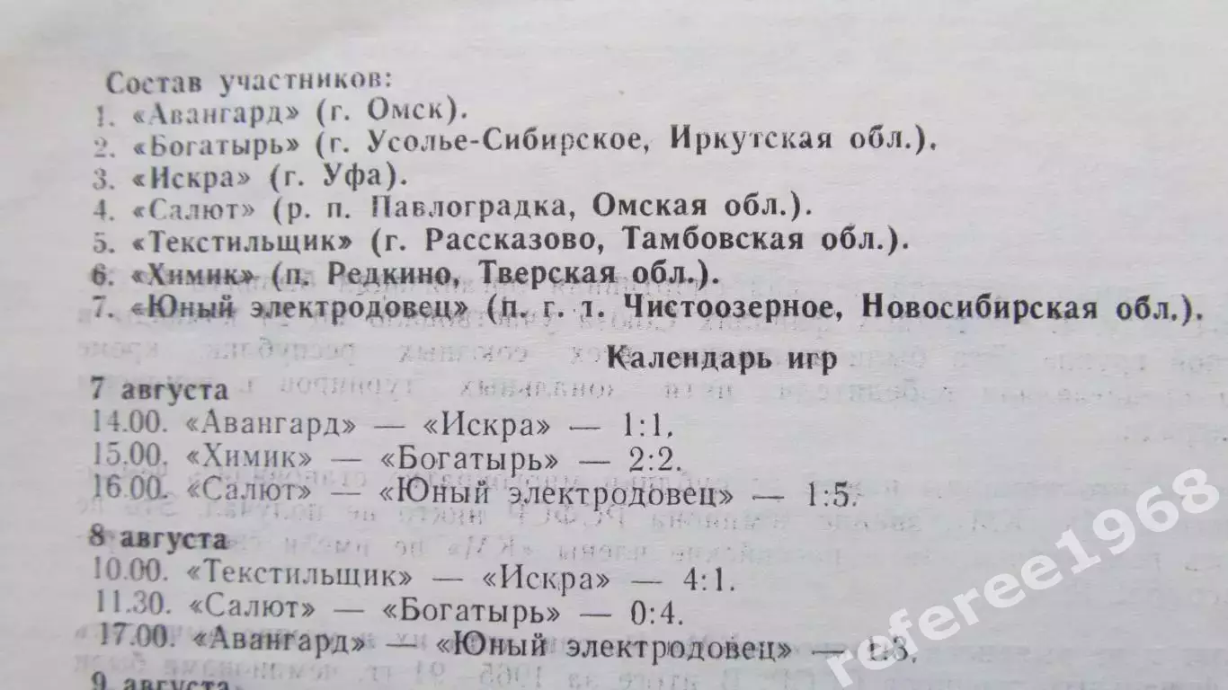 Всероссийский финал турнира Кожаный мяч 1993 год, Омск 1
