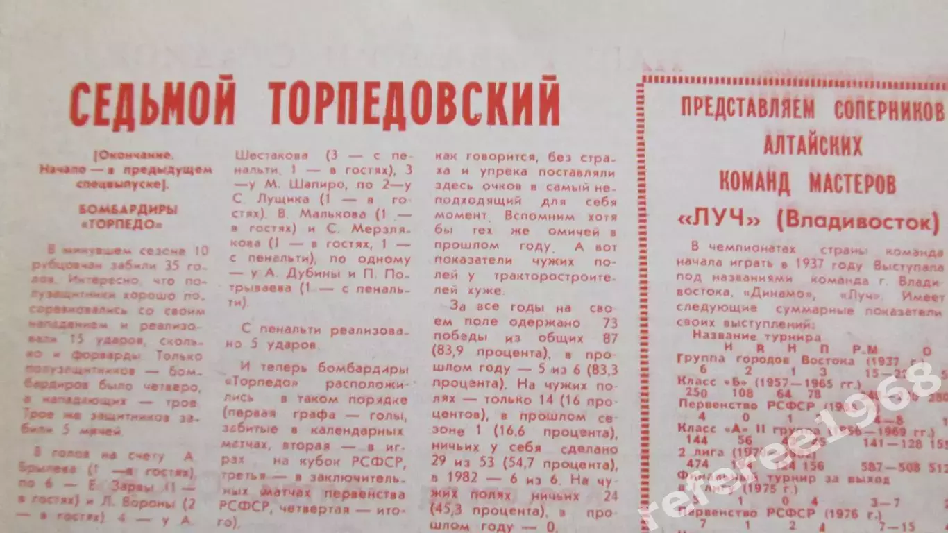 Газета На спортивных аренах Алтая 1983. Футбольные страницы из 8 номеров. 7
