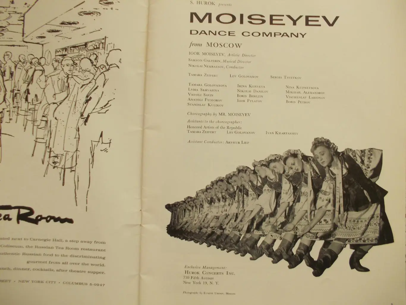 Американский буклет ансамбля танца Игоря Моисеева на гастролях в США,1958 год 1