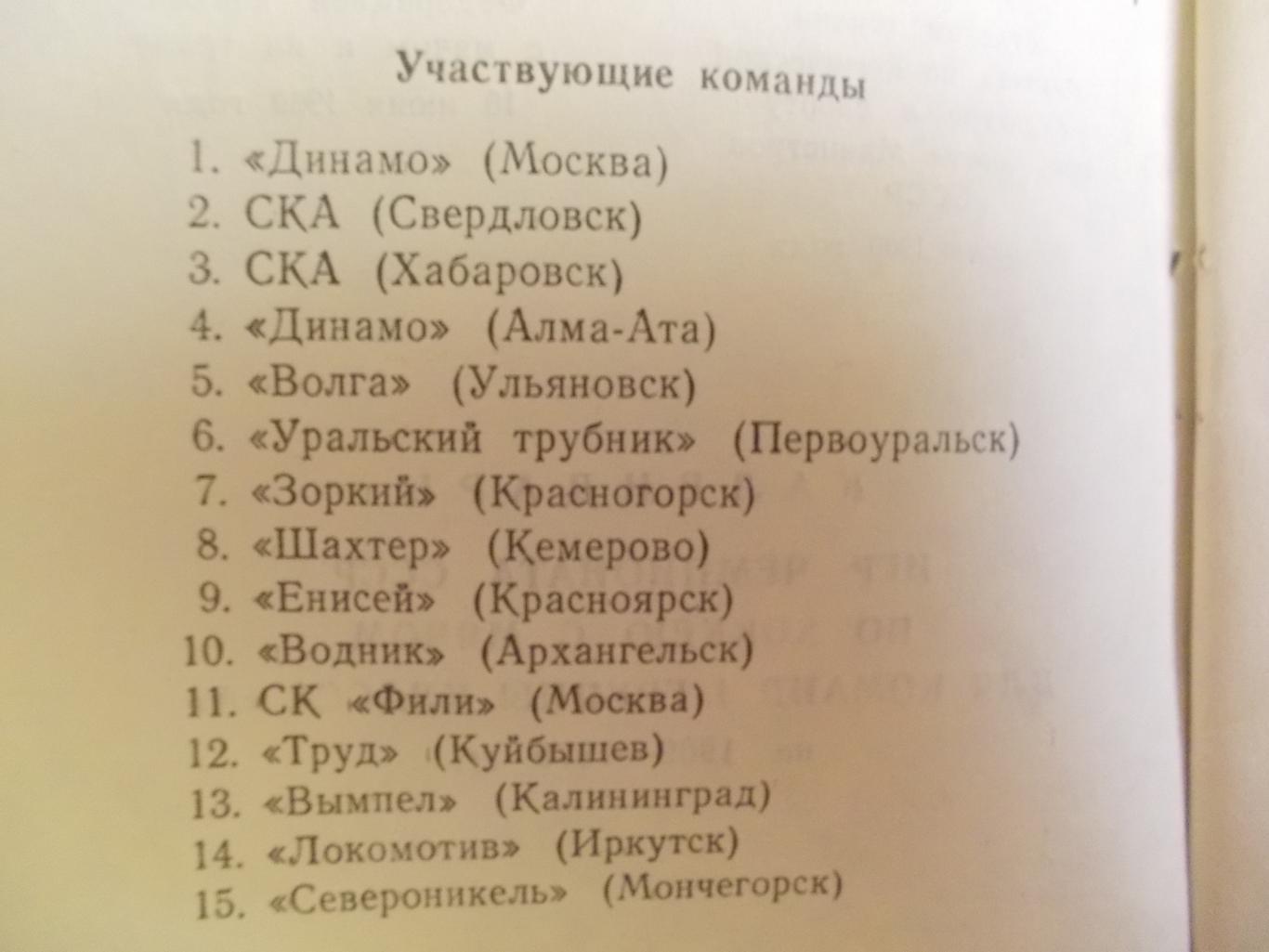 Чемпионат СССР по х/м, I и II группы кл.А на 1969-1970 г.г. 1