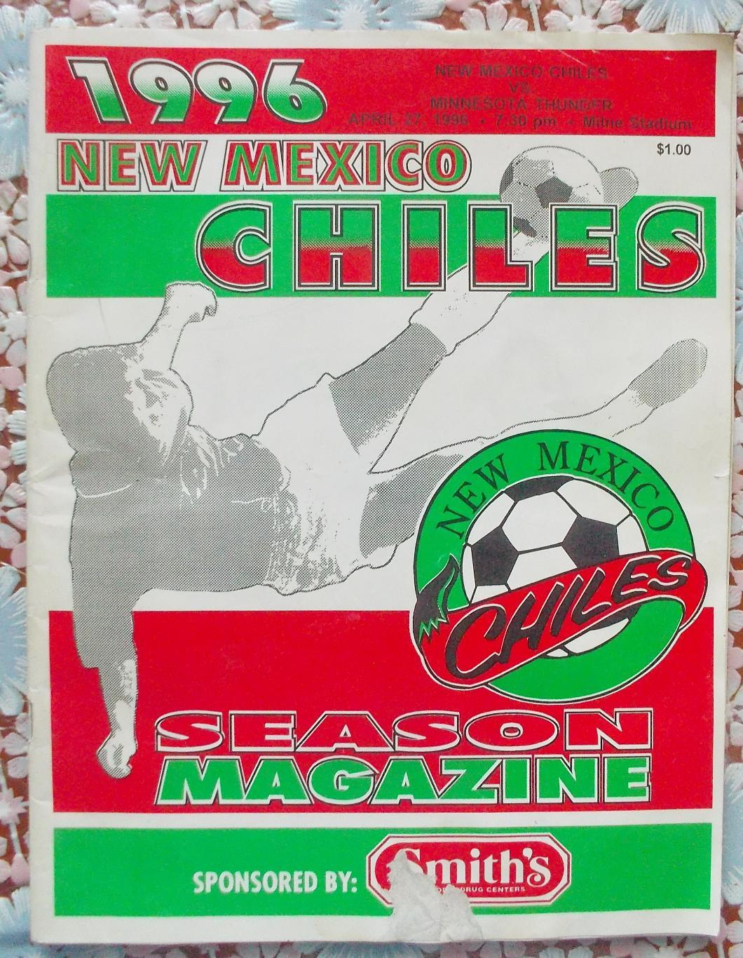 Сезонный буклет-справочник Нью Мексико Чаилз, США, 1996 год, футбол.