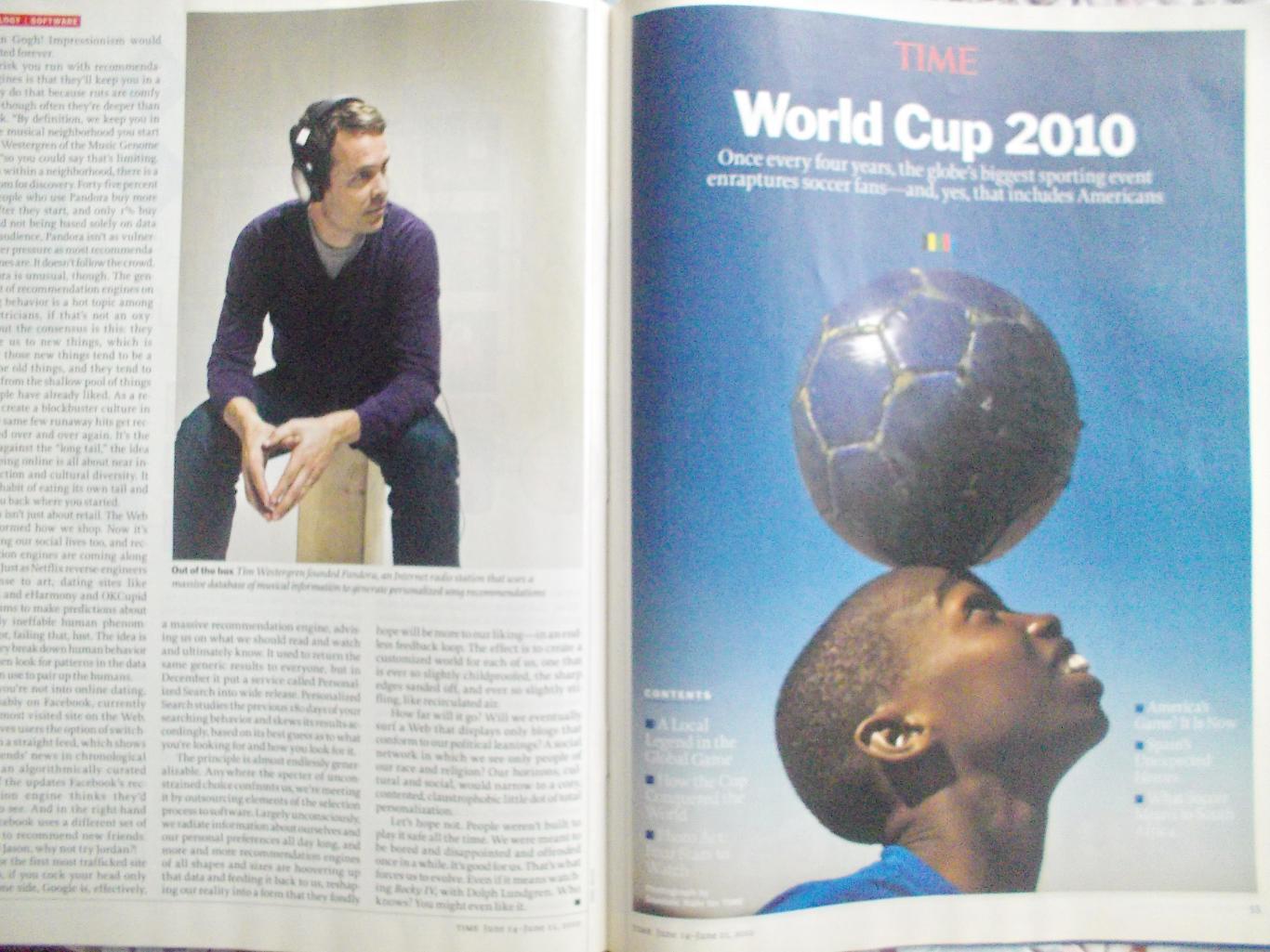 Журнал TIME. О ЧМ-2010 по футболу в Южной Африке. Июнь 2010 год. 1