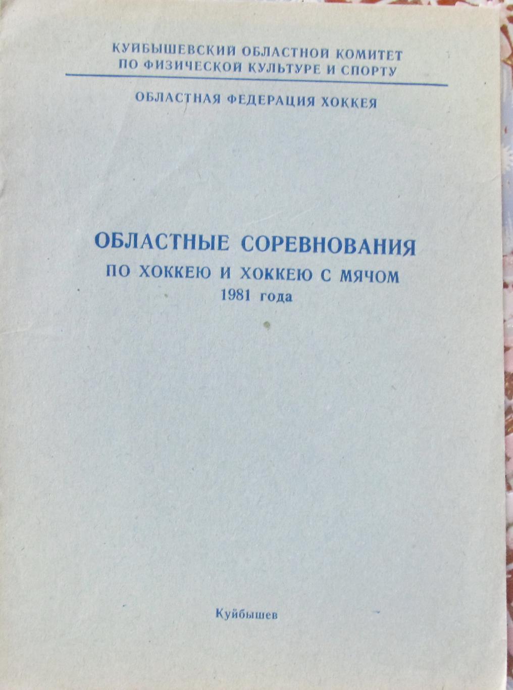 Областное положение по хоккею и хоккею с мячом. Куйбышев, 1981