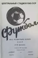 Кайрат Алма-Ата - Зенит Ленинград 14.08.1985