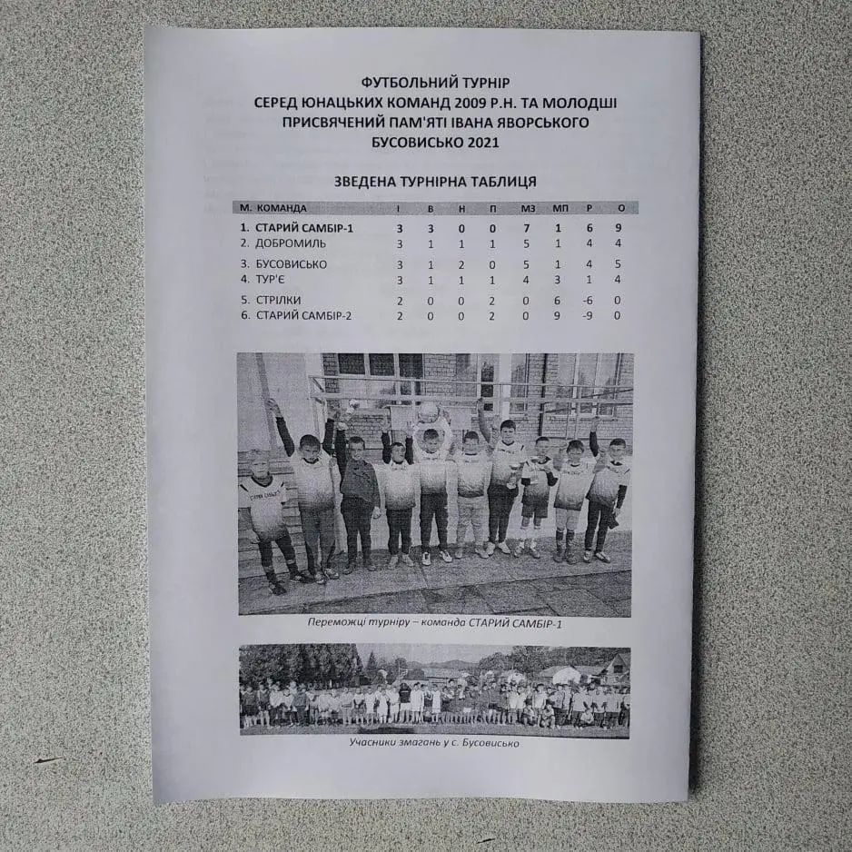 2021. Самбірщина Футбольна. Турнір пам. Івана Яворського. Юнаки 2009 рн. 2