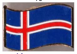 Серия значков флаги стран Мира - значок флаг Исландии