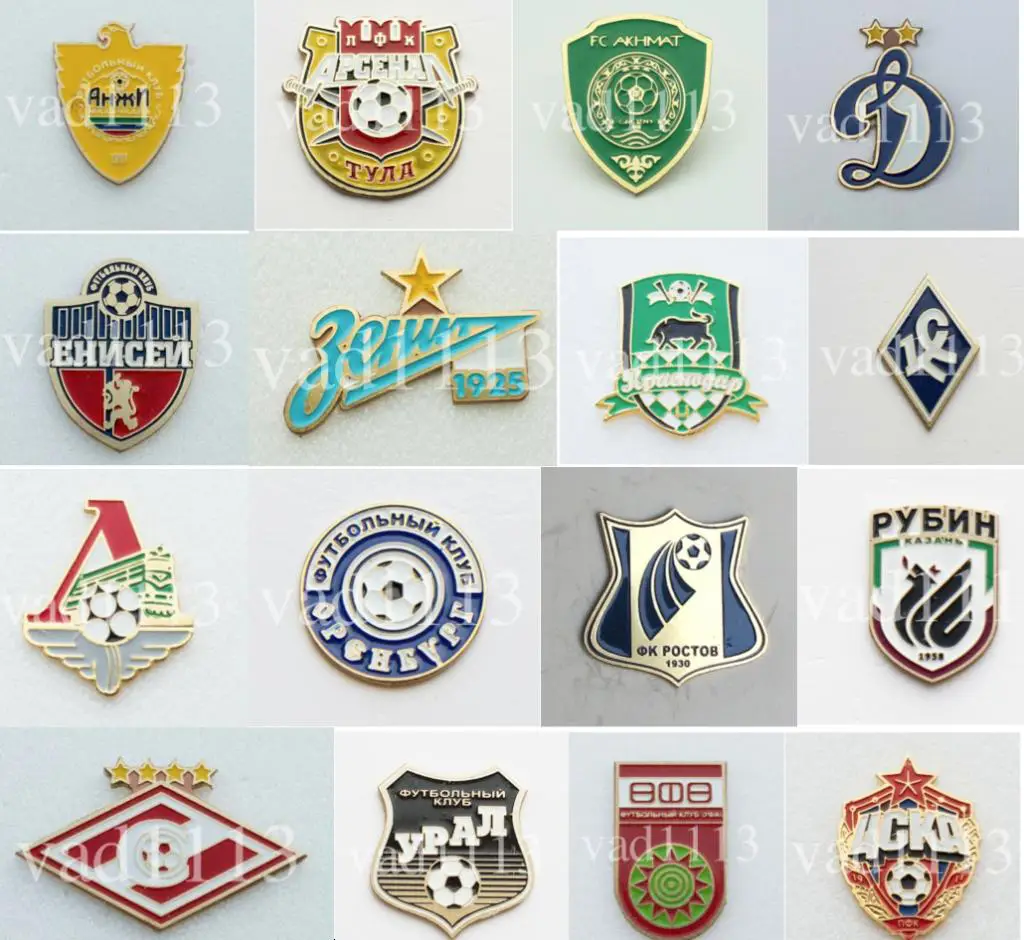 Значки клубов Премьер-лиги России сезона 2018-2019