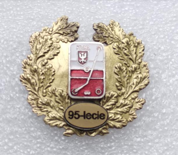 хоккей - 95 лет федерации хоккея Польши официальный наградной знак (1 вид)