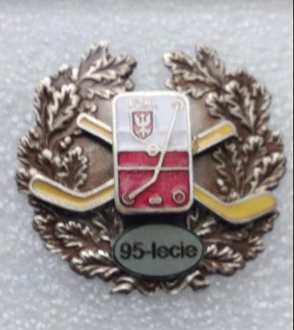 хоккей - 95 лет федерации хоккея Польши официальный наградной знак (2 вид)