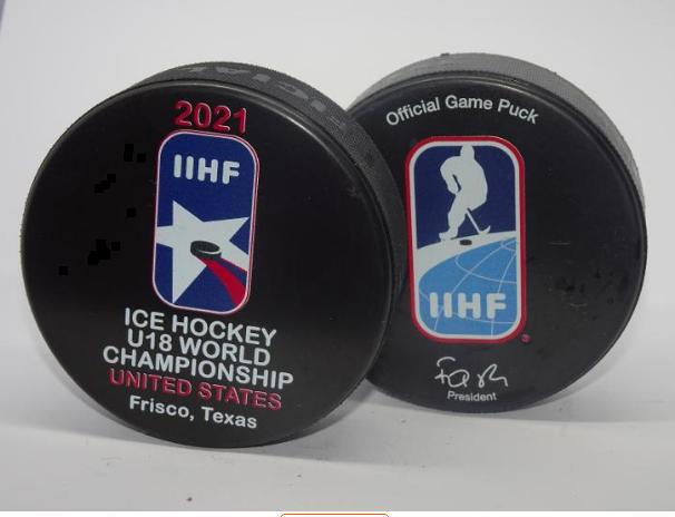 Хоккей - Официальная игровая шайба IIHF ЧМ 2021 U18 США /оригинал не подделка/