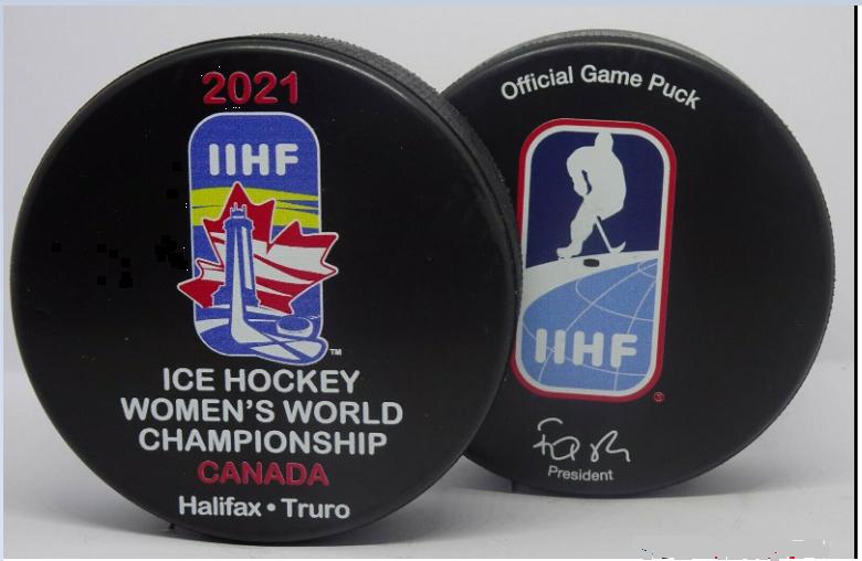 Хоккей -Официальная игровая шайба IIHF ЧМ 2021 Канада женщины /турнир отменен/