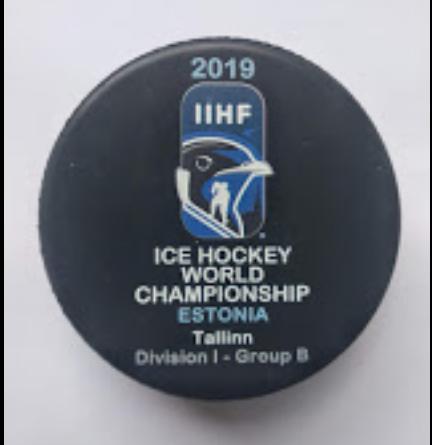 Хоккей - официальная игровая шайба IIHF ЧМ 2019 див.I-В Таллин, Эстония