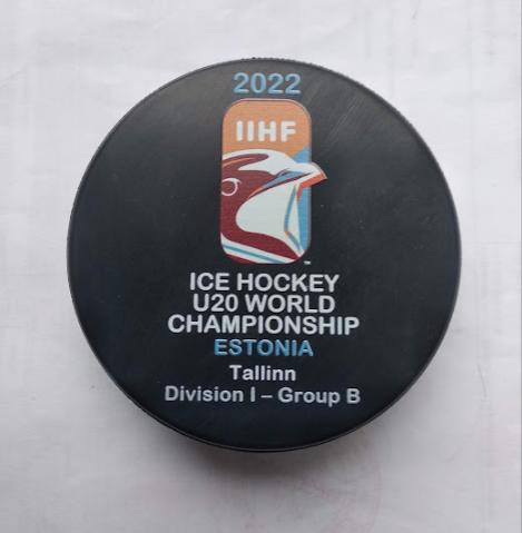 Хоккей - официальная игровая шайба IIHF ЧМ 2022 U20 див.I-В Таллин, Эстония