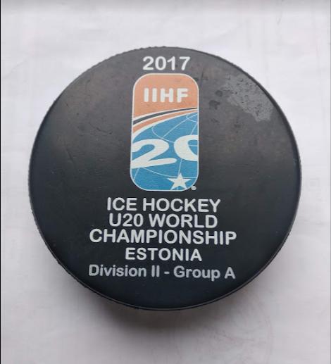 Хоккей - официальная игровая шайба IIHF ЧМ 2017 U20 див.II-А Таллин, Эстония