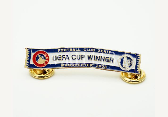 Серия значков шарфы Зенит - обладатель кубка УЕФА 2008 (значок № 62)
