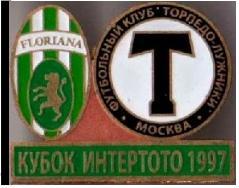 Футбол значок Флориана Мальта - Торпедо-Лужники Москва - Кубок Интертото 1997