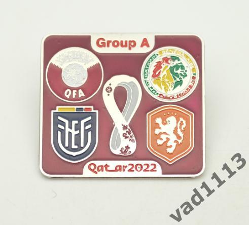 Набор значков Чемпионат Мира 2022 группа А: Катар, Сенегал, Нидерланды, Эквадор