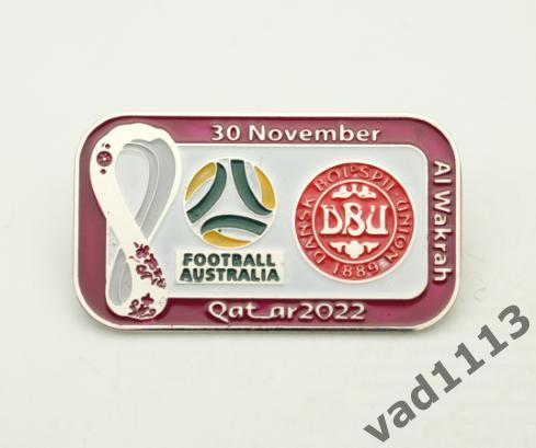 Набор значков Чемпионат Мира 2022 группа D: Австралия - Дания