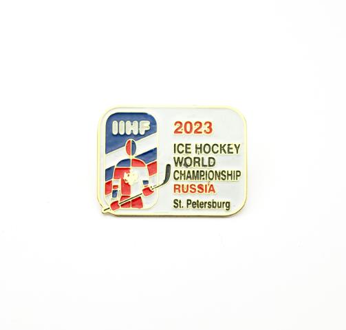 Хоккей значок с презентации логотипа Чемпионат мира 2023 Санкт-Петербург