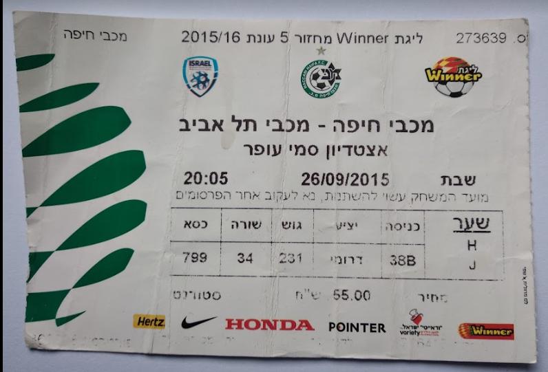 Чемпионат Израиля Маккаби Хайфа - Маккаби Тель-Авив 26.09.2015