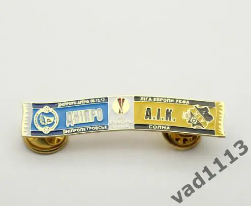 Серия значков шарфы ФК Днепр Днепропетровск - АИК Швеция ЛЕ 2012-13 № 21