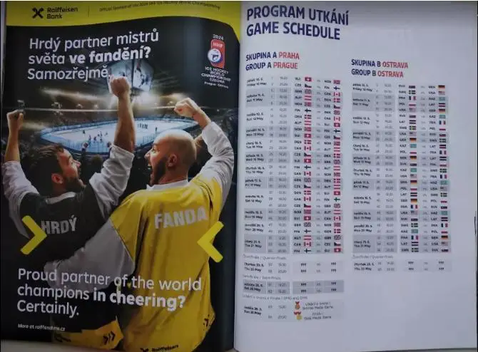 Хоккей официальная программа IIHF чемпионат Мира 2024 Чехия (отправка из Чехии). 4
