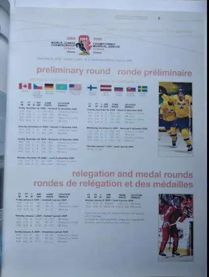 Хоккей официальная программа Чемпионат Мира 2009 U20 Канада (с вкладышами) 2