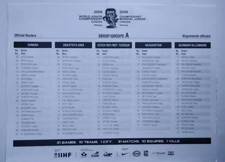Хоккей официальная программа Чемпионат Мира 2009 U20 Канада (с вкладышами) 3